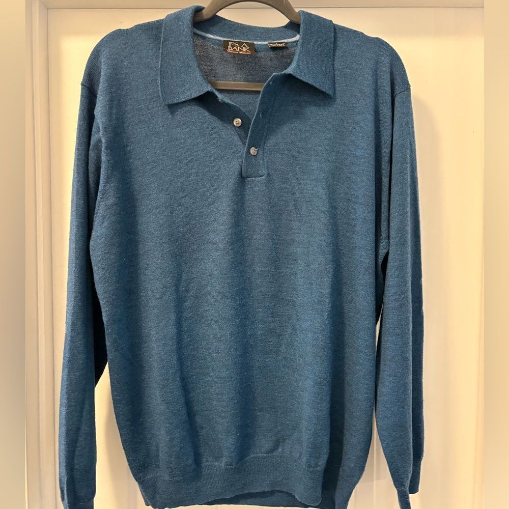 Jos. A. Bank Signature Collection Blue Knitwear 100% Merino Wool Size Large